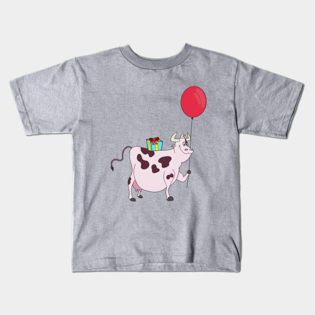 Happy Birthday Cow Kids T-Shirt by DiegoCarvalho